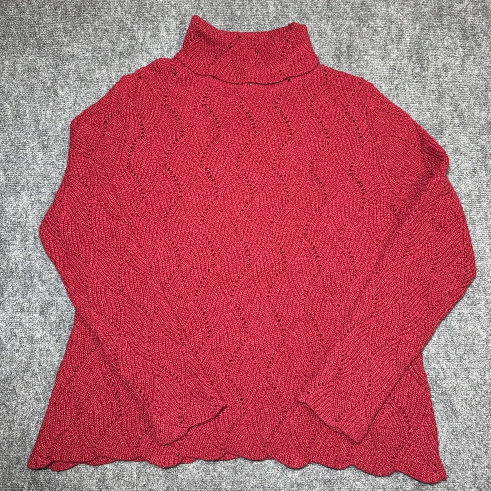 Sundance Red Turtleneck Sweater Long Sleeve 2XL‎ XXL Knit Sweater Silk Blend